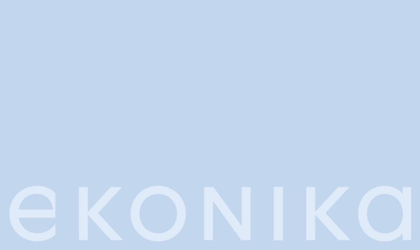 Новый логотип EKONIKA на небесно-голубом фирменном фоне