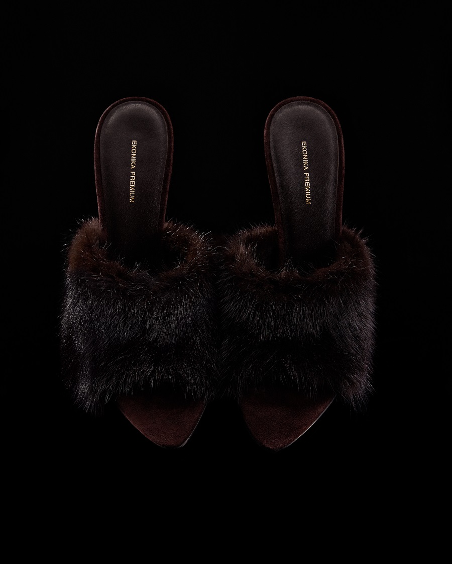 Мюли с мехом из новогодней коллекции EKONIKA PREMIUM